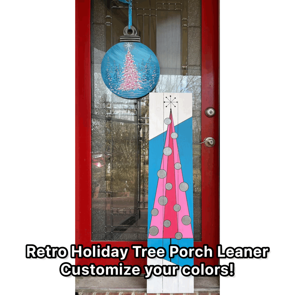 Retro Holiday Tree - Porch Leaner